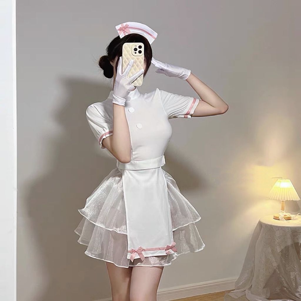 免運 保密出貨 情趣服飾 性感日系白色護士cos裝鏤空甜美可愛蜜桃護士裙情調內衣套裝氣質 【本商品含有兒少不宜內容】