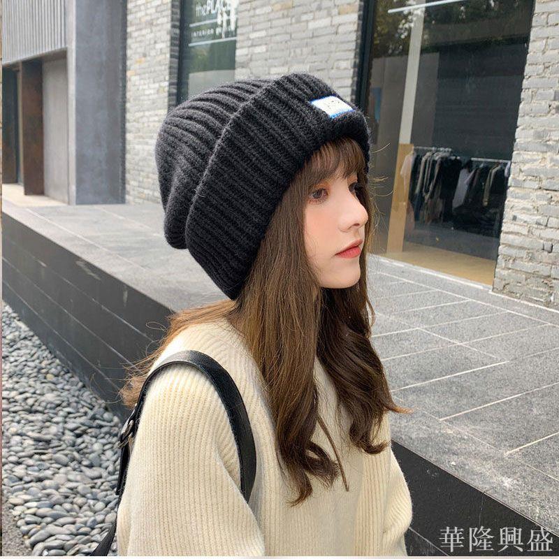 寬松大頭圍針織帽女冬季毛線帽子秋冬保暖適合圓臉顯臉小堆堆帽潮