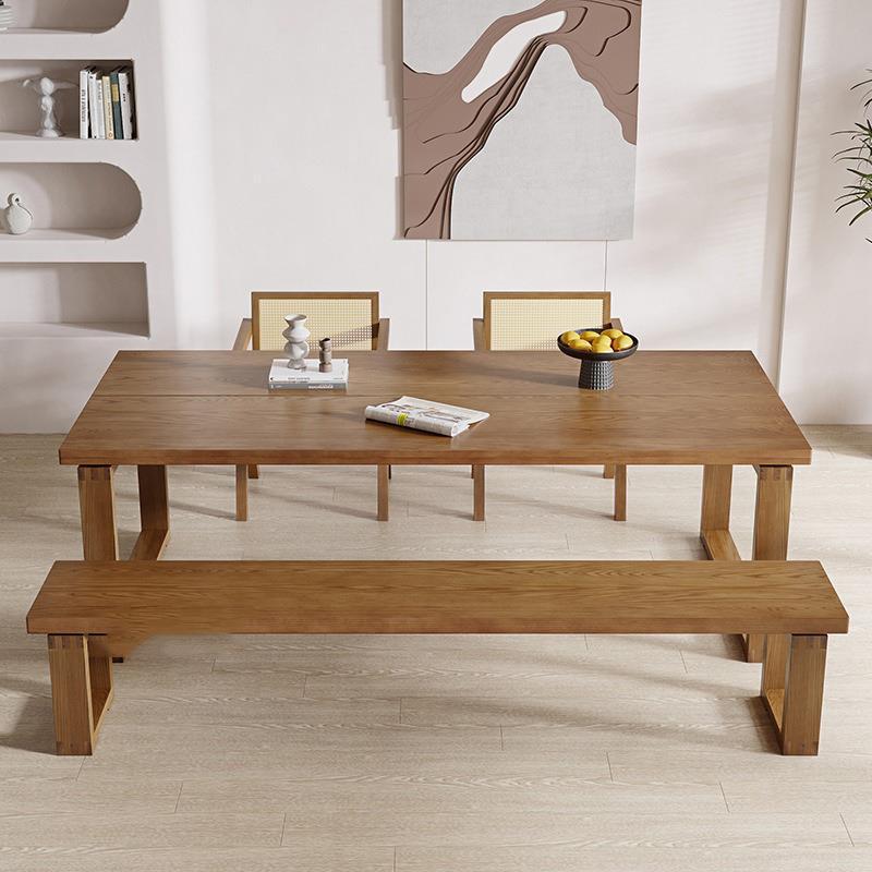 【免運】開發票 北歐實木餐桌椅組合 現代簡約家用飯桌 客廳原木長方形大書桌