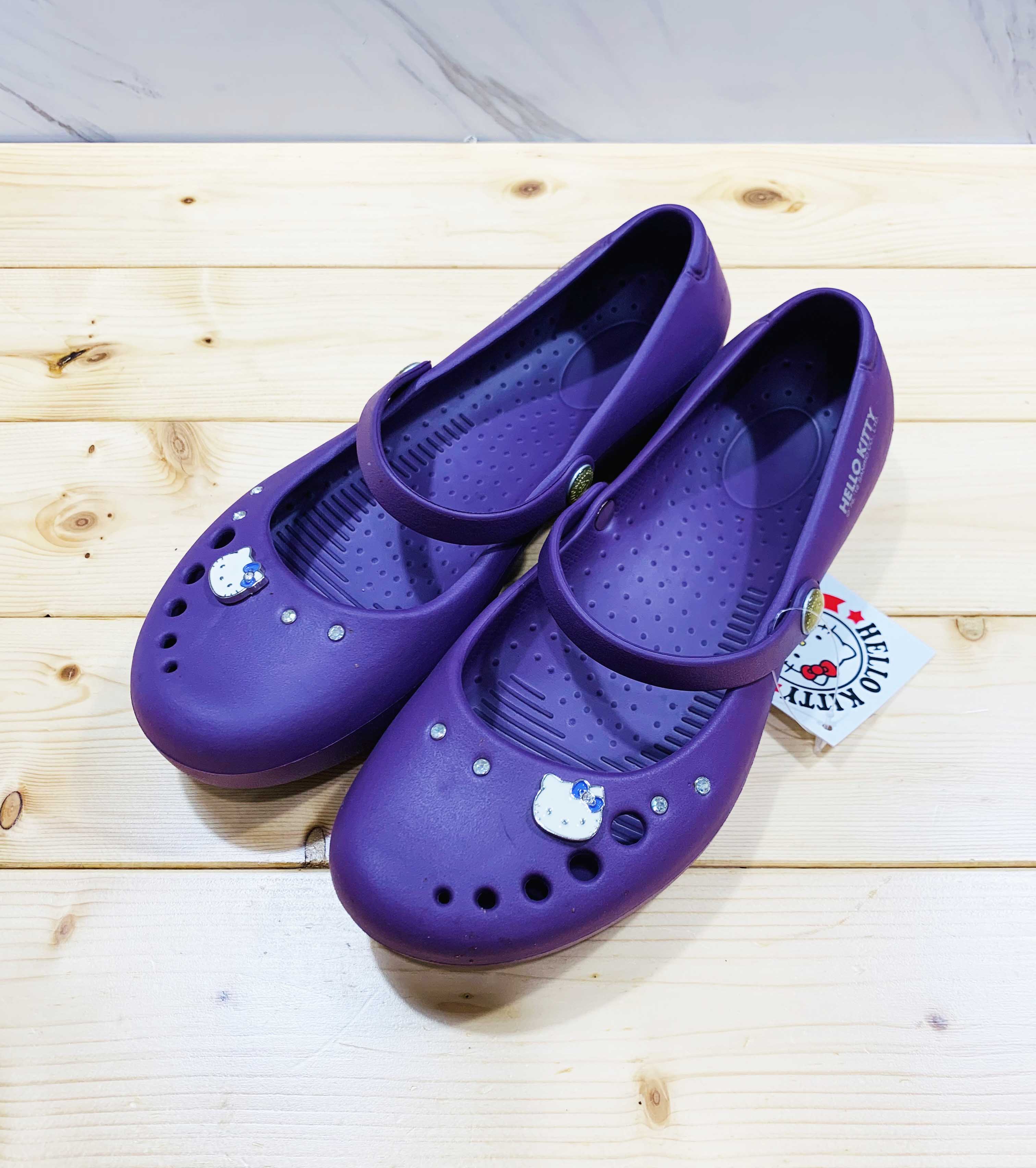 【震撼精品百貨】Hello Kitty 凱蒂貓~臺灣製正版成人矽膠休閒鞋-紫(36~39號)*10633