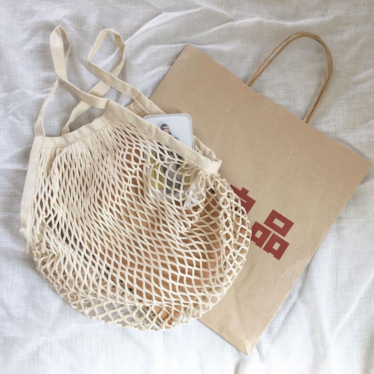 日本 MUJI 無印良品 收納網袋 棉質網袋 編織網袋 購物袋 環保袋 網格袋＊夏日微風＊