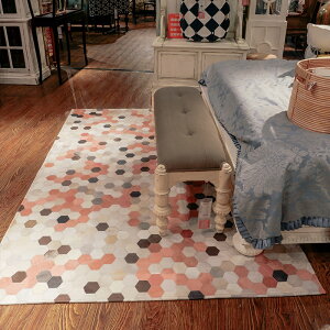 37歐美式手工創意設計拼接彩色視覺藝術地毯個性時尚書房臥室床邊
