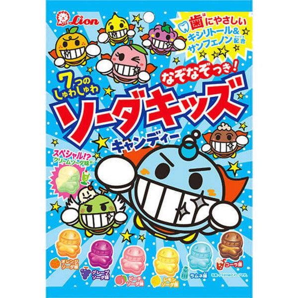 【江戶物語】 LION 獅王 蘇打小子造型糖 7種風味汽水糖 75g 日本進口 水果糖 婚禮糖果 喜糖