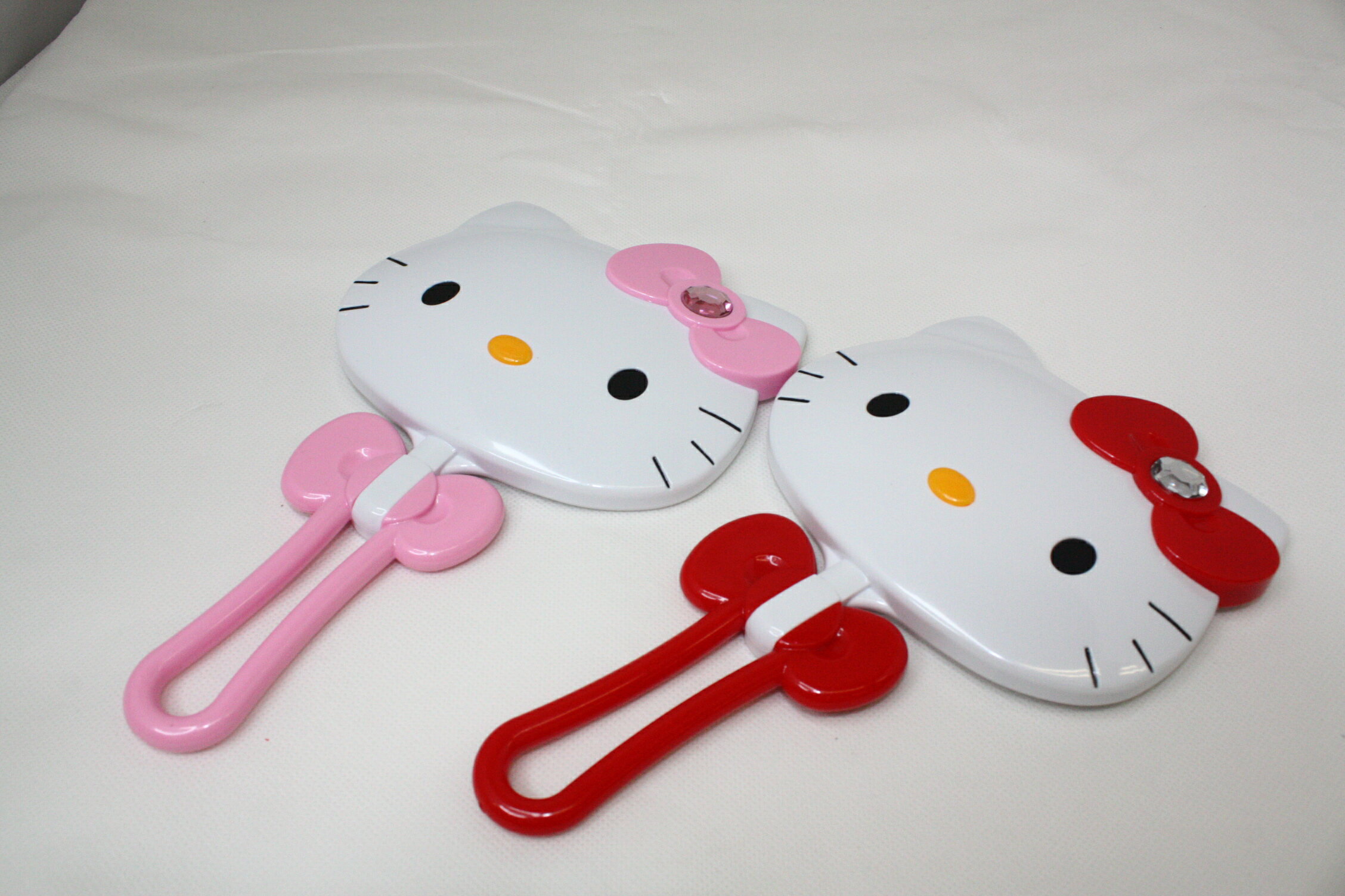 大賀屋 hello kitty 兩用鏡 化妝鏡 桌上鏡 可調角度 紅 粉 凱蒂貓 三麗鷗 正版 T0001 71-72