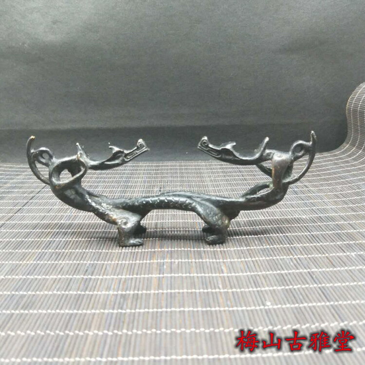文房用品 實用純銅筆架雙龍筆架 筆託筆擱筆掛毛筆書法 特價1入