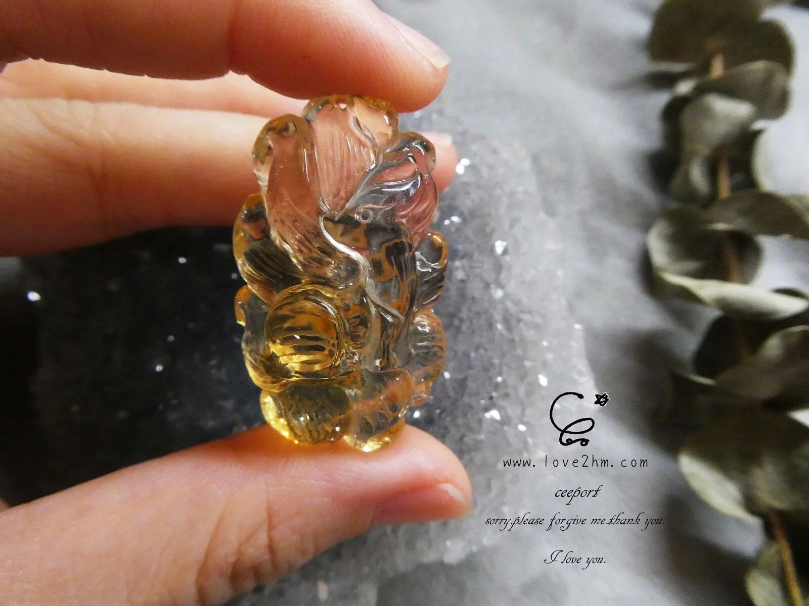 黃水晶 九尾狐 黃水晶(巴西天然黃) 水晶吊墜 晶晶工坊-love2hm 25152