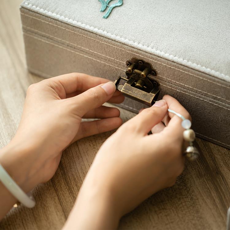 大容量多層銅鎖首飾盒中式高檔奢華耳環耳釘項鏈戒指飾品收納盒 1955生活雜貨 大促銷
