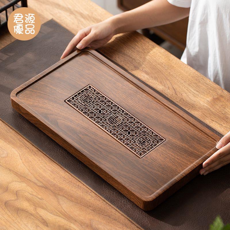 茶盤 功夫茶具茶盤 託盤 整塊實木茶托 抽屜式辦公室茶海家用功夫茶臺 單層中式新款茶盤小型