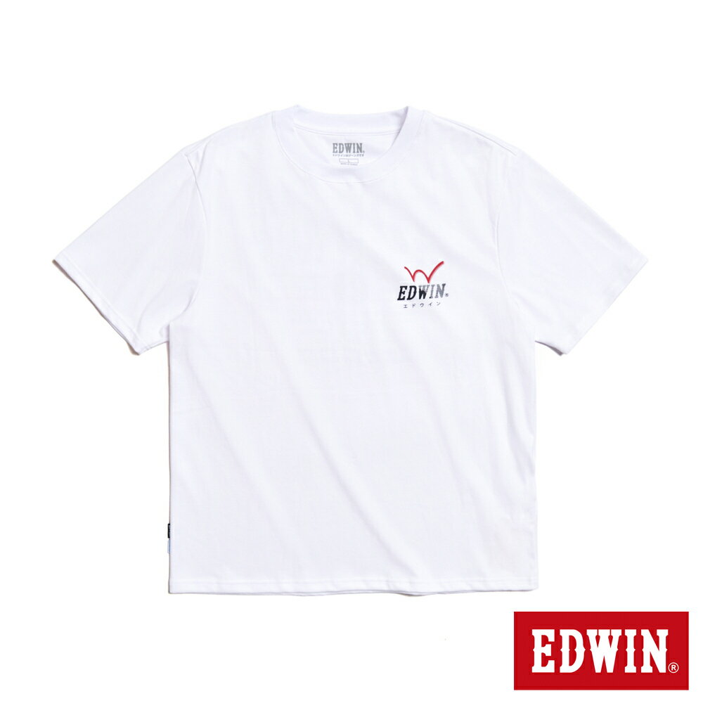 EDWIN 速度印花短袖T恤-男款 白色