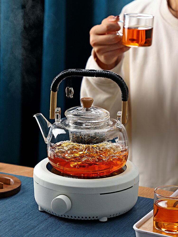 家用泡茶壺煮茶器蒸茶爐耐熱玻璃電陶爐茶具套裝茶水分離燒水單壺