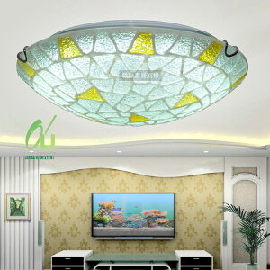 LED吸頂燈田園風格臥室燈溫馨浪漫地中海餐廳燈歐式圓形客廳燈飾