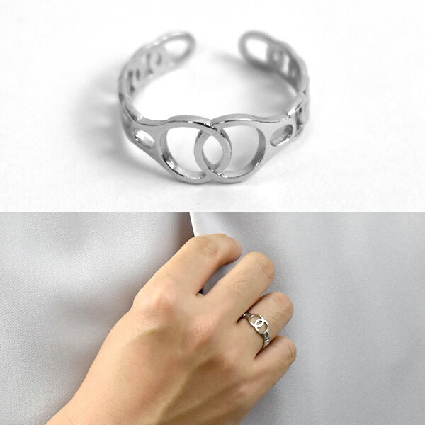 鋼戒 雙圈鏤空可調戒指【NC273】