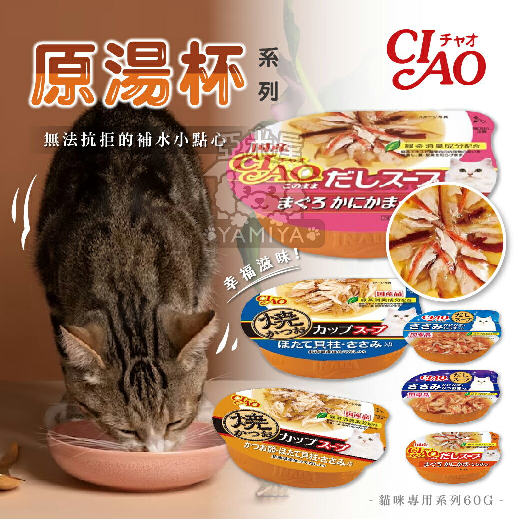 CIAO原湯杯系列 CIAO 日本 貓湯杯 貓餐盒 貓零食 60g 貓罐頭 肉泥杯 貓【亞米屋Yamiya】