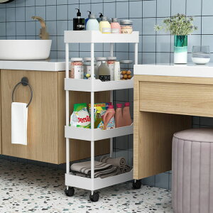 【滿388出貨】小推車置物架廚房落地多層可移動浴室衛生間儲物架臥室零食收納架