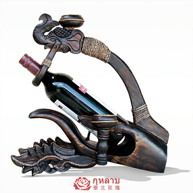 泰國工藝品 實木佛手紅酒架擺件泰式創意時尚家居裝飾品 進口禮品1入