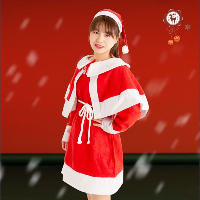 新款聖誕老人衣服女成人聖誕演出服套裝服飾聖誕節服裝