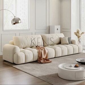 沙發 沙發椅 布藝沙發奶油風泡芙現代簡約客廳家具小戶型三人位科技布直排沙發