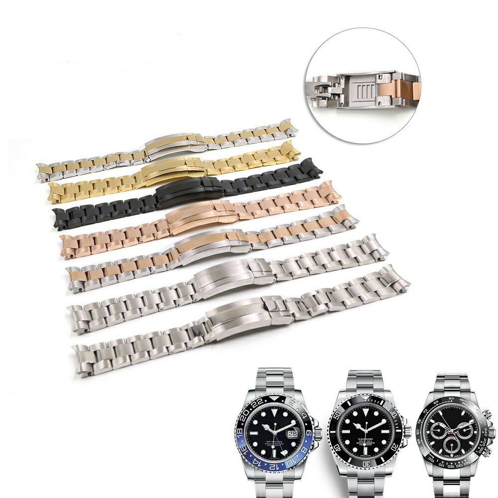20mm 勞力士手鍊勞力士鋼錶帶 適用潛水艇 GMT Daytona 高品質實心鋼帶錶帶