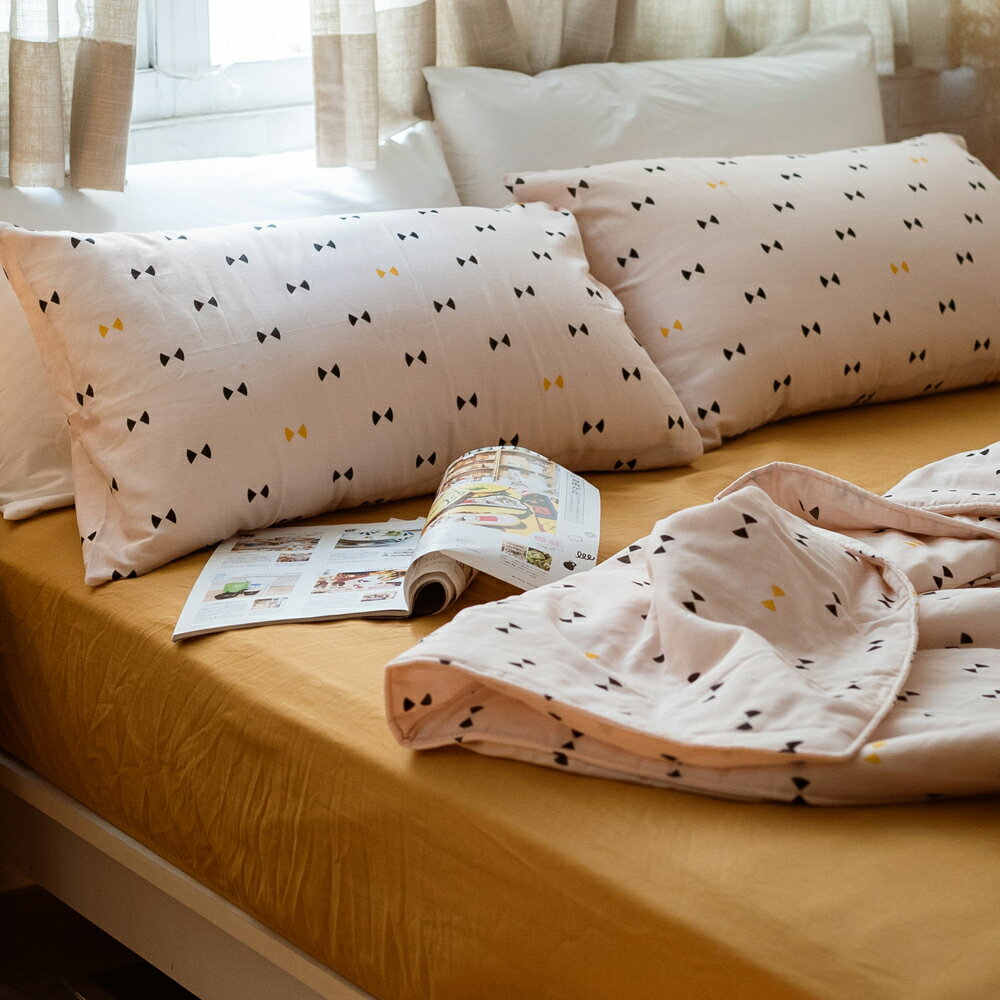二層紗【起司小領】床包/涼被 組合 台灣製造 純棉材質 棉床本舖 雙層紗 夏日透氣床包