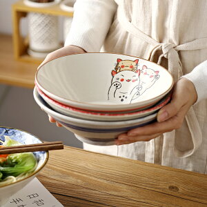 日式陶瓷拉面碗家用大號海碗湯碗單個創意泡面吃面拌面蓋飯斗笠碗