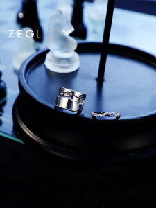 ZEGL歐美寬面戒指女小眾設計簡約氣質冷淡風時尚個性食指戒指