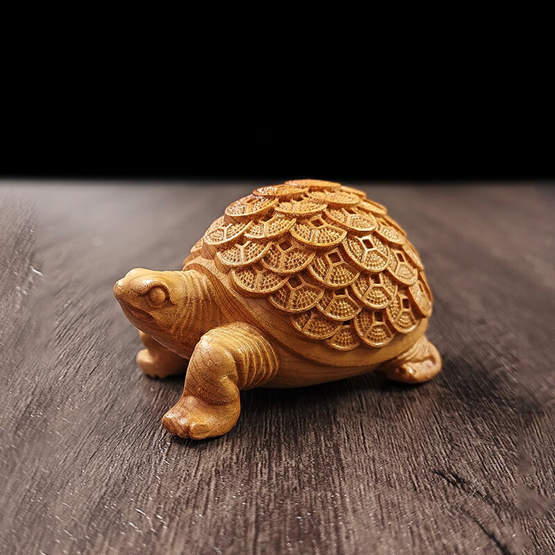 【擺件】太極八卦 金錢龜 擺件 木雕藝品