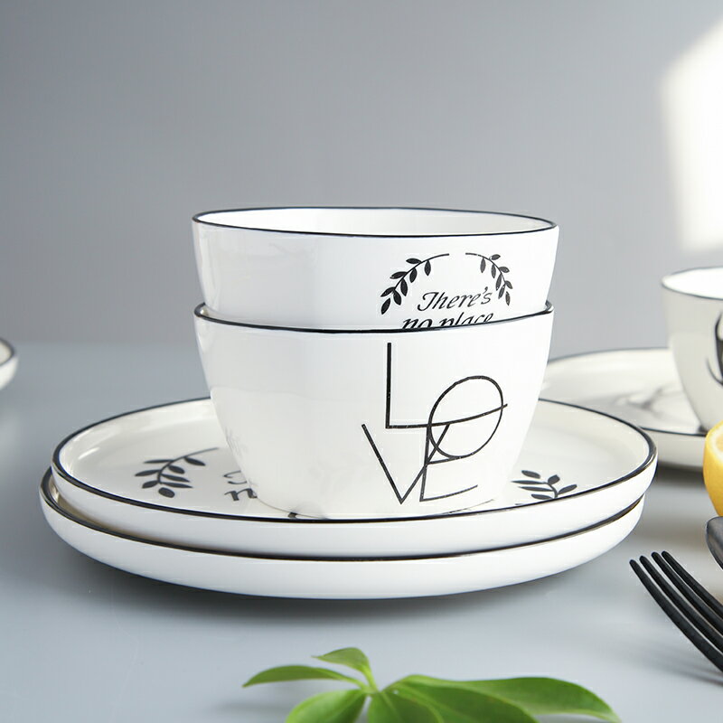 飯碗ins風單個創意北歐陶瓷家用個性餐具小碗可愛簡約4.5寸小湯碗