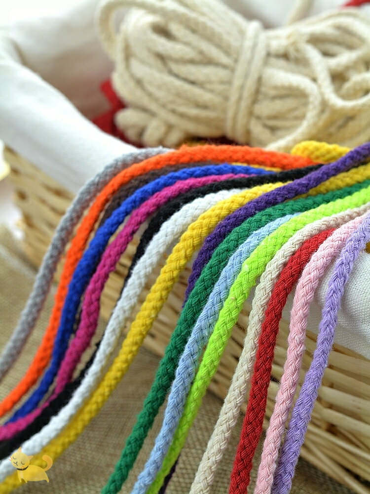 八股無芯彩色手工DIY抽繩束口繩棉繩帽繩服裝輔料 幼兒園手工裝飾