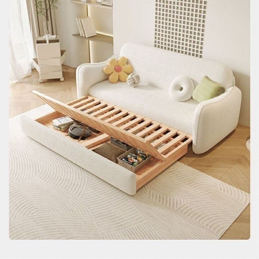 現代奶油風多功能沙發床小戶型客廳臥室一體兩用可折疊網紅沙發床