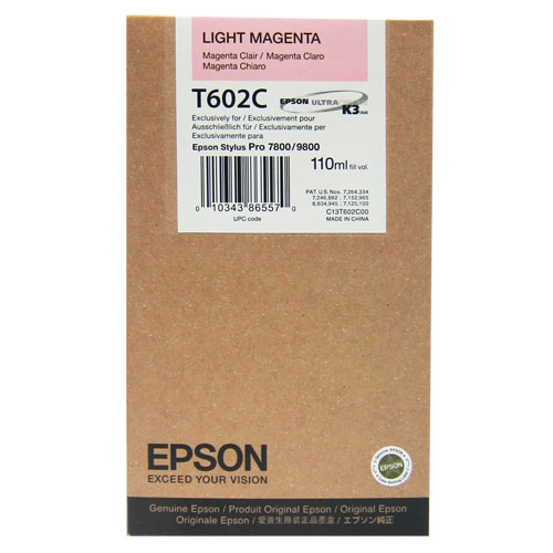 【EPSON 墨水匣】T602C00 淡紅色7800繪圖機墨水匣(110ml)