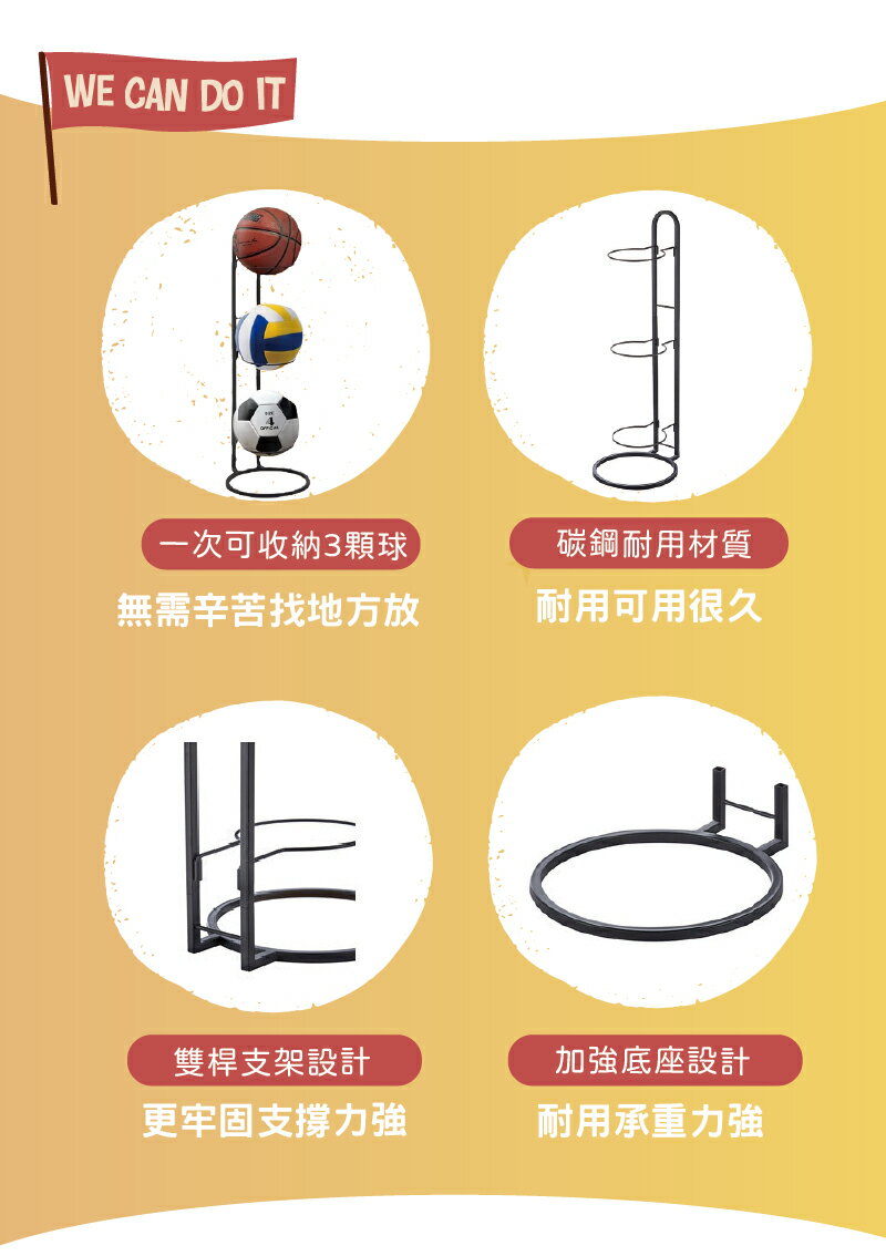 球類收納架 籃球架 收納架 室内收納球架 可移動 球架 球架 排球架 足球架 展示架【AAA6880】 4