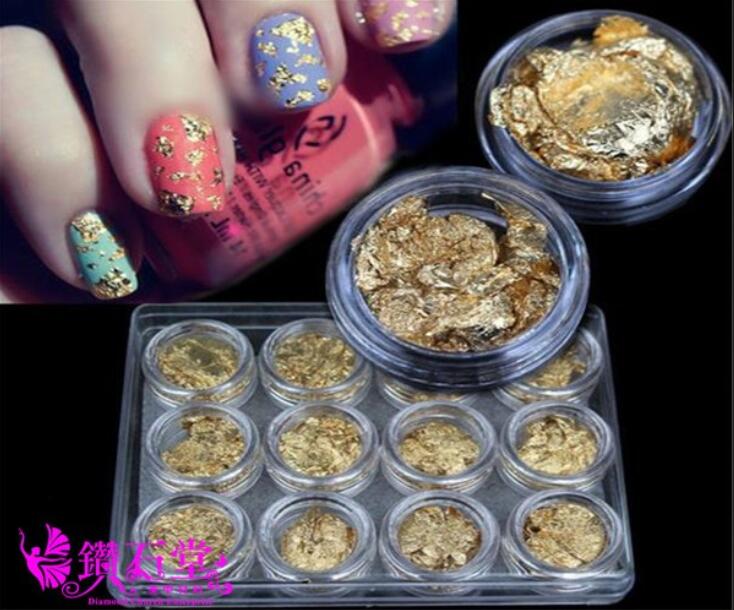 美甲【金箔★銀箔★錫箔紙】飾品 美甲 材料 飾品 鑽石 金銀 珠珠~F1-16