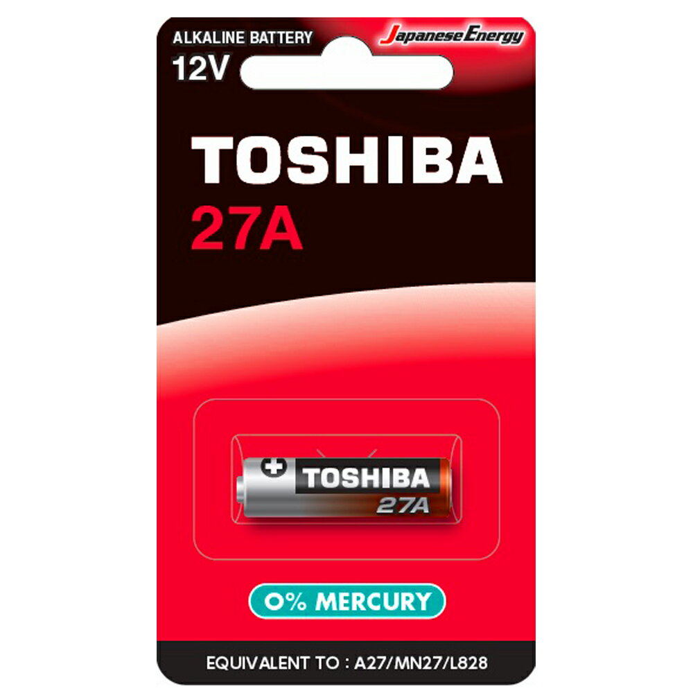 【東芝Toshiba】27A高伏特 鹼性電池12V電池1粒裝(吊卡裝L828/MN27搖控器電池)