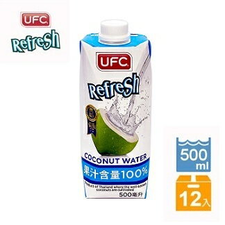 [箱購]UFC椰子水500毫升/瓶*12/箱 廣三SOGO [APP下單享4%點數]