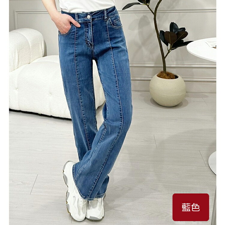 開扣小直筒牛仔褲(L-3L) 【B370317】 4