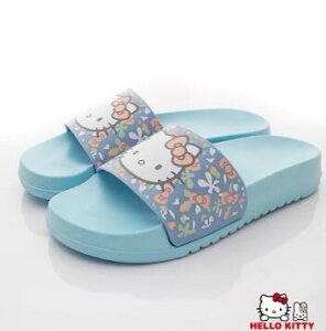 【震撼精品百貨】Hello Kitty 凱蒂貓~台灣製Hello kitty正版成人矽膠拖鞋-水(36~40號)*21470