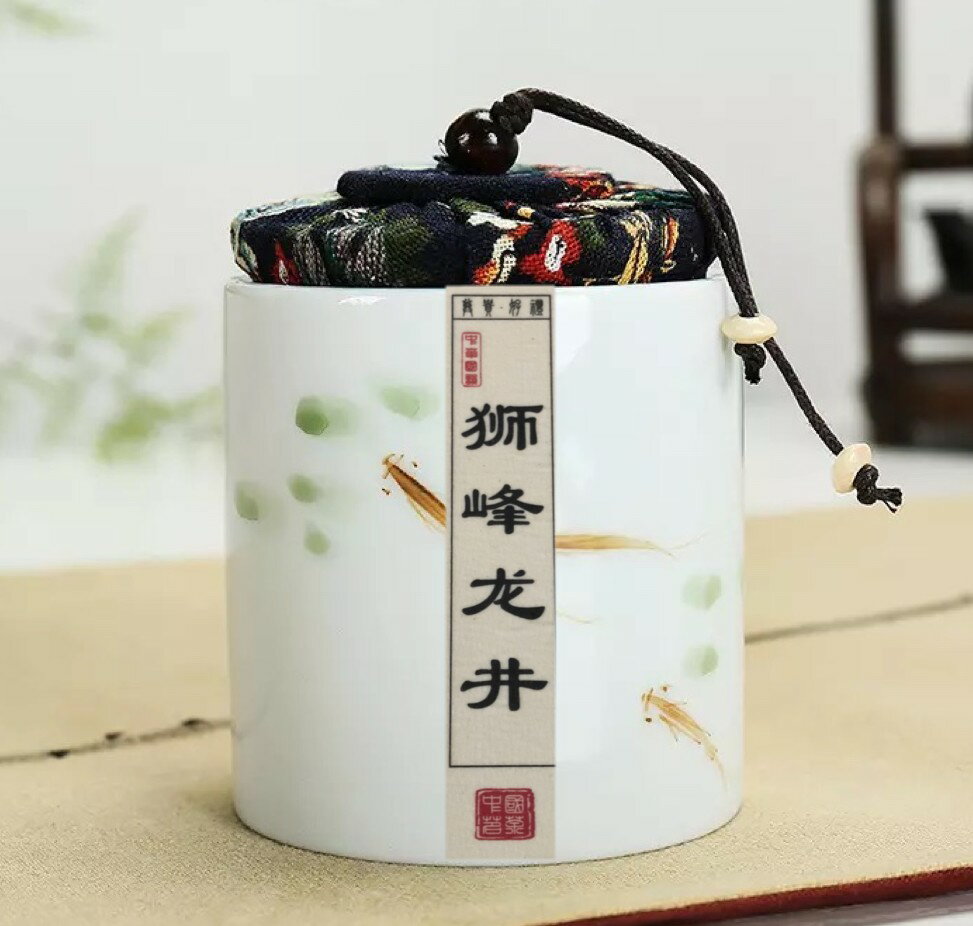 茶農直銷杭州特產西湖獅峰龍井明前一級茶綠茶50g瓷瓶豆花香
