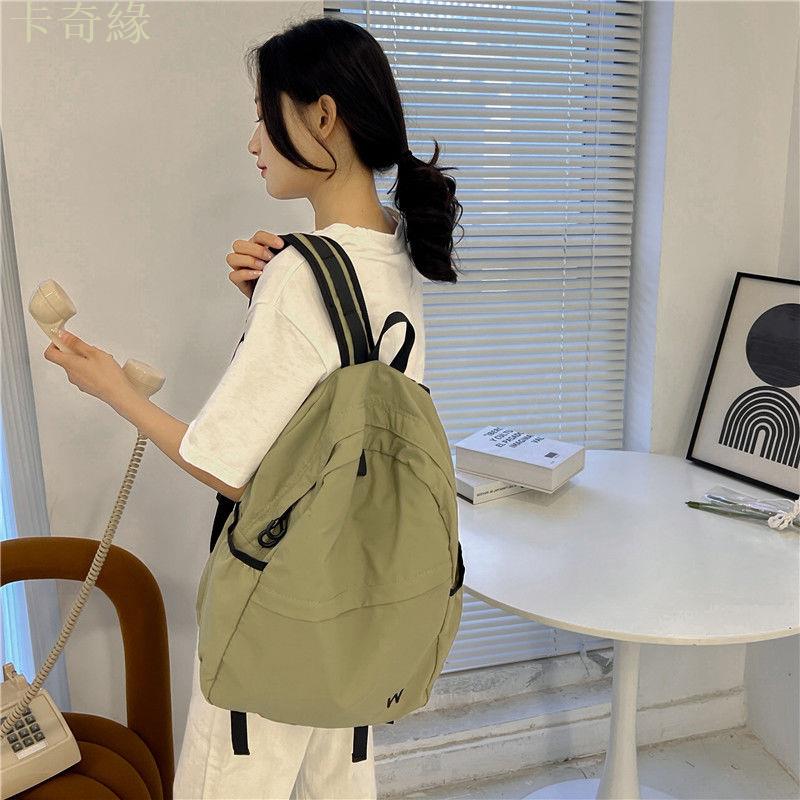 新款韓版大容量休閑百搭雙肩包學生大學生書包質感輕便情侶揹包