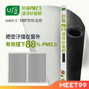 【mt99】【USii優系】防霾PM2.5濾淨紗窗網 100*210cm(門) 需自行更換