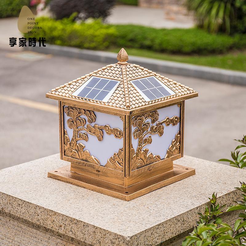 現貨減免！太陽燈 太陽能燈 柱頭燈 庭院燈 夜燈 太陽能戶外燈柱頭燈圍墻燈防水門柱燈家用超亮別墅庭院燈墻頭燈 特價出 免運 開發票【hua3/14】
