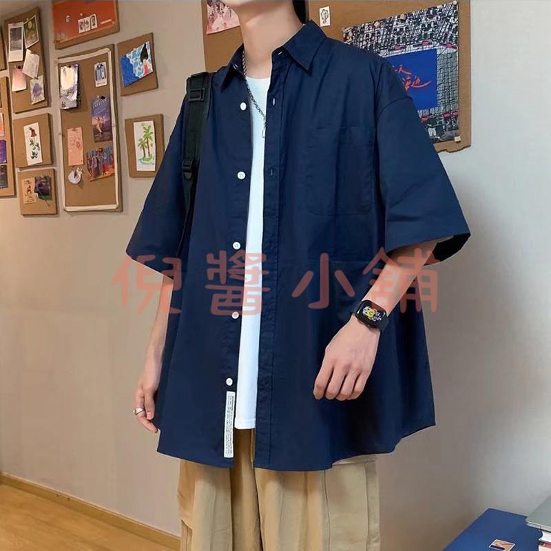 日系復古襯衫男士短袖夏季半袖ing工裝休閑襯衣外套薄【倪醬小鋪】