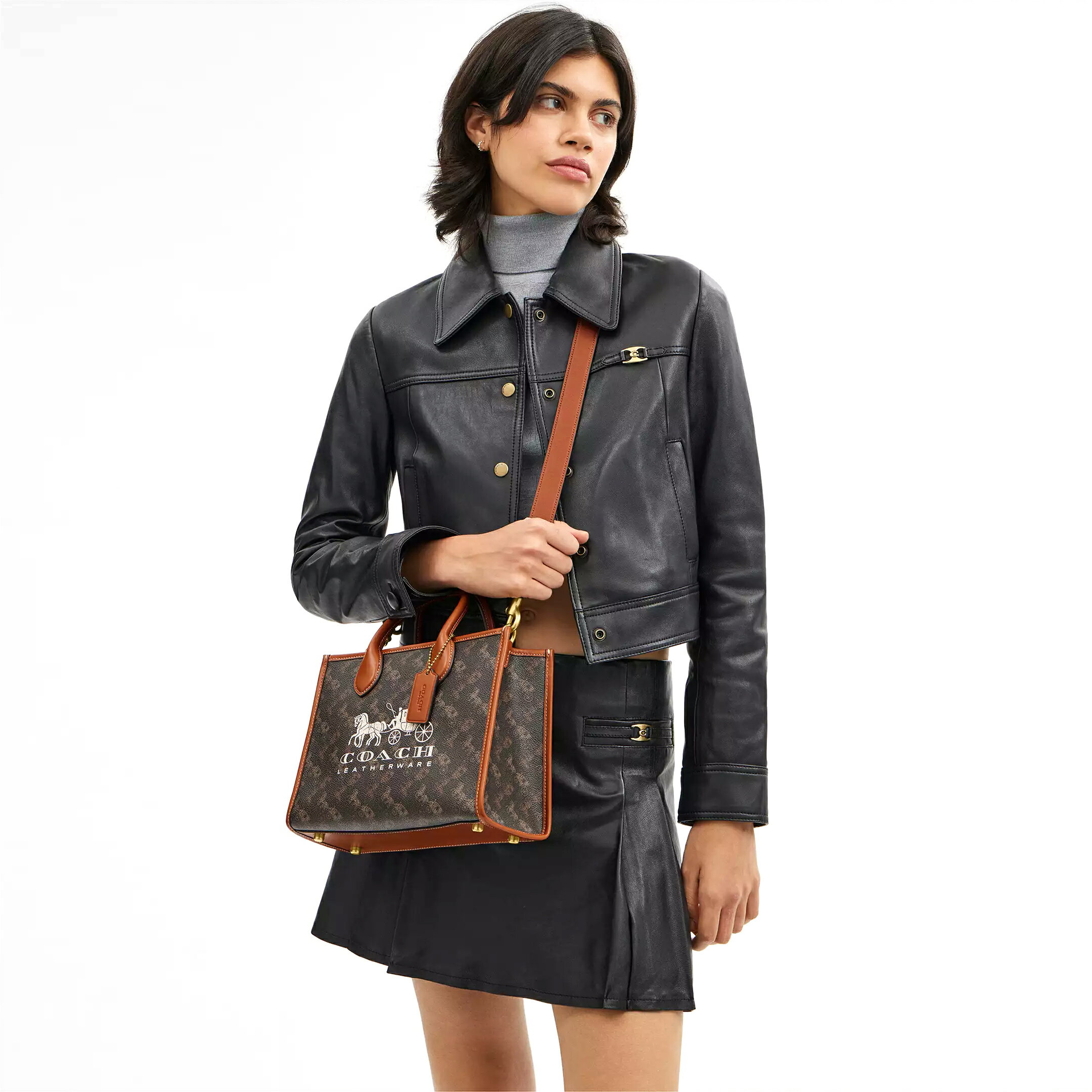 精選★COACH Ace26 Logo馬車印花 中號托特單肩斜跨斜背包 手提包 CR680~【購物節優惠★菲尼斯 國際精品↘3折起】 5