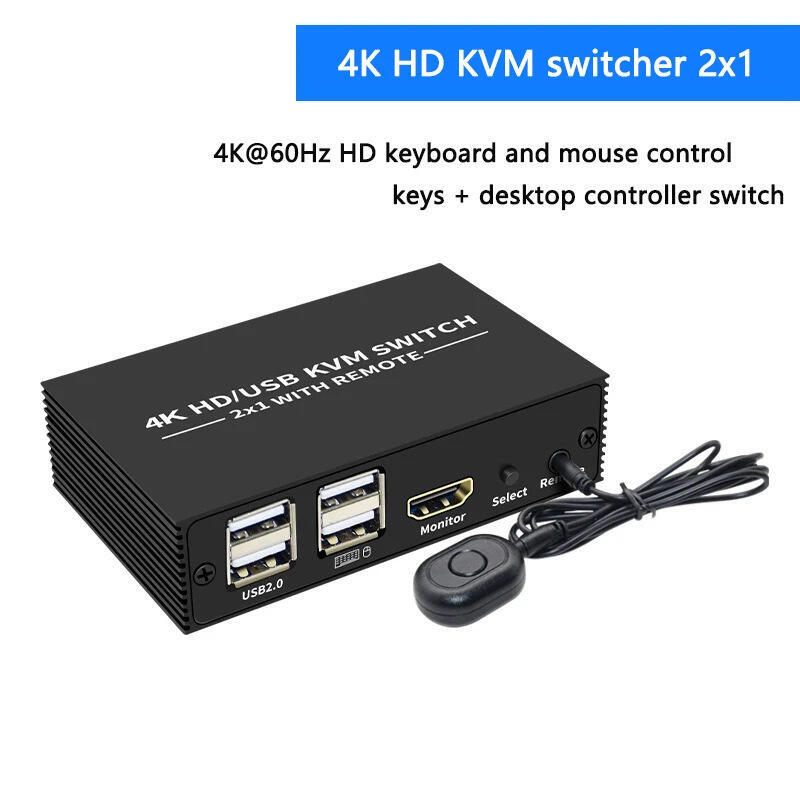 48h出貨丶4K kvm切換器2口hdmi二進一出共用顯示器 usb2.0 印表機U盤共享器
