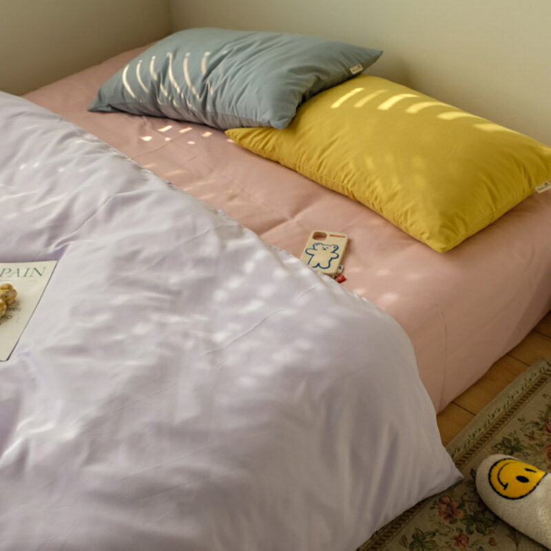 水洗棉純色簡約四件套北歐風ins學生宿舍床上三件套床單被套床品3