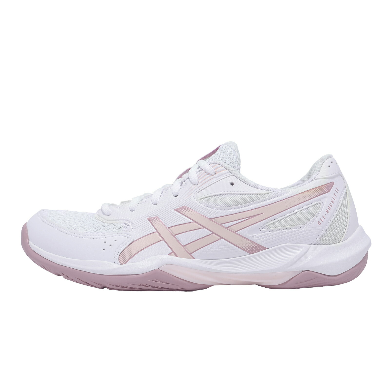 Asics 亞瑟士 排球鞋 GEL-Rocket 12 女鞋 白 粉紅 室內運動 抓地 羽球鞋 1072A119103