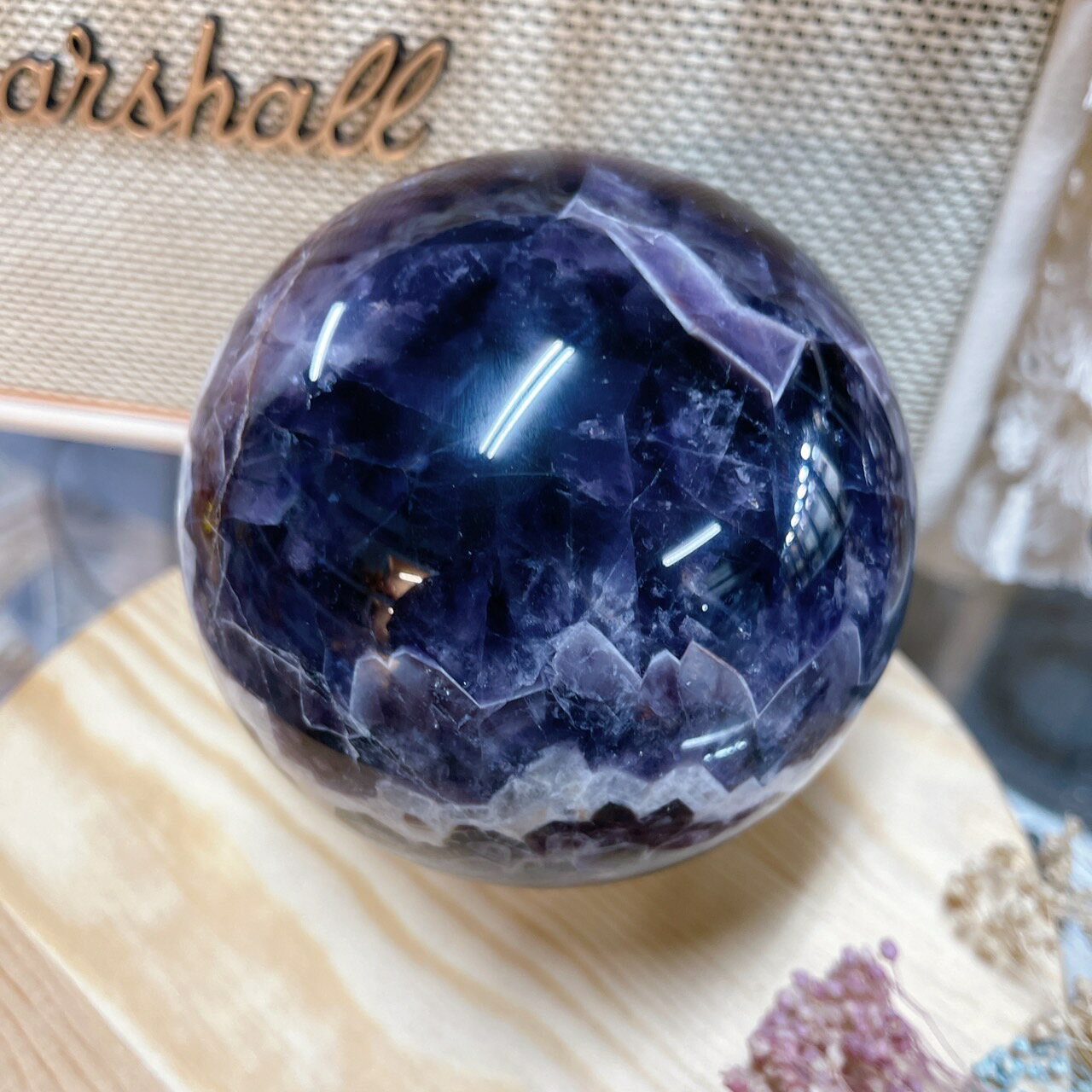 Sweet Heart 田芯精品❤️天然 大能量 虎牙紫水晶球🔮直徑10.3cm 正財 開智慧 貴人必備 NO.297 5