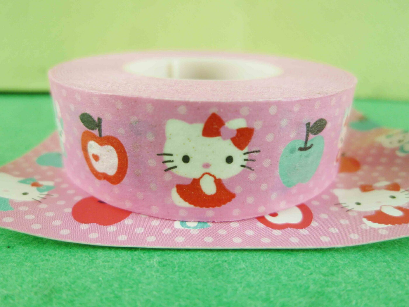 【震撼精品百貨】Hello Kitty 凱蒂貓 紙膠帶-粉蘋果圖案 震撼日式精品百貨