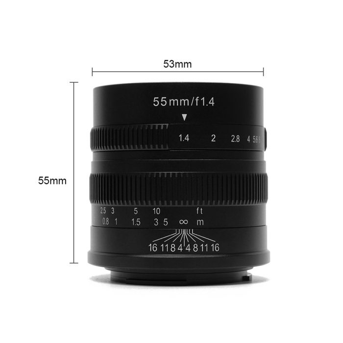 [享樂攝影]七工匠 55mm F1.4 for Canon EOS M EM 黑色 微單無反鏡頭 手動鏡頭