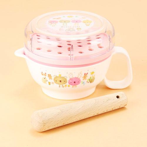Anano Cafe 食物 調理器 動物 粉色 嬰兒 離乳 5件組 日本製 正版 授權 J00030202