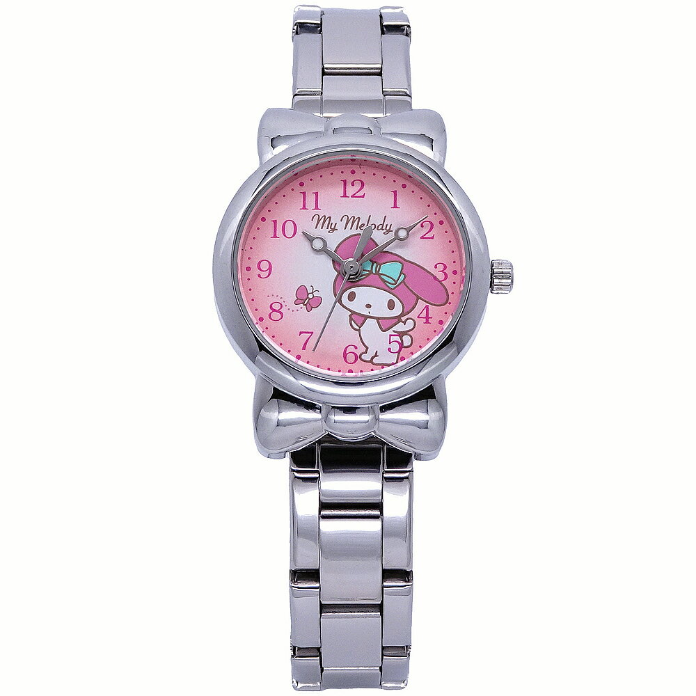 HELLO KITTY 愛上美樂蒂時尚優質俏麗腕錶-粉橘色-KT050LWPA